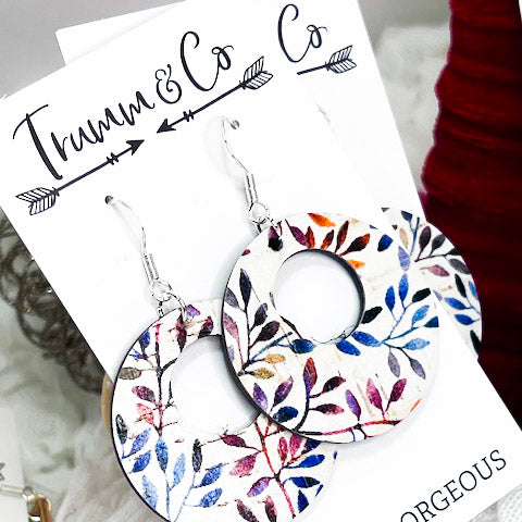 Leather-earrings-Boxwood-colorful-dangle on Trumm & Co earring cards