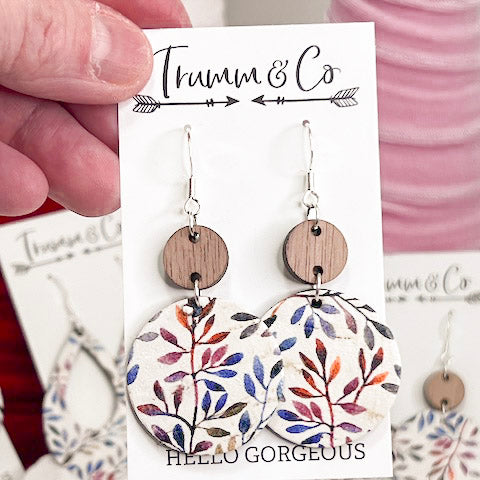 Leather-earrings-Boxwood-colorful-dangle on Trumm & Co earring cards